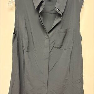Athleta Black Sleeveless Button Down Shirt